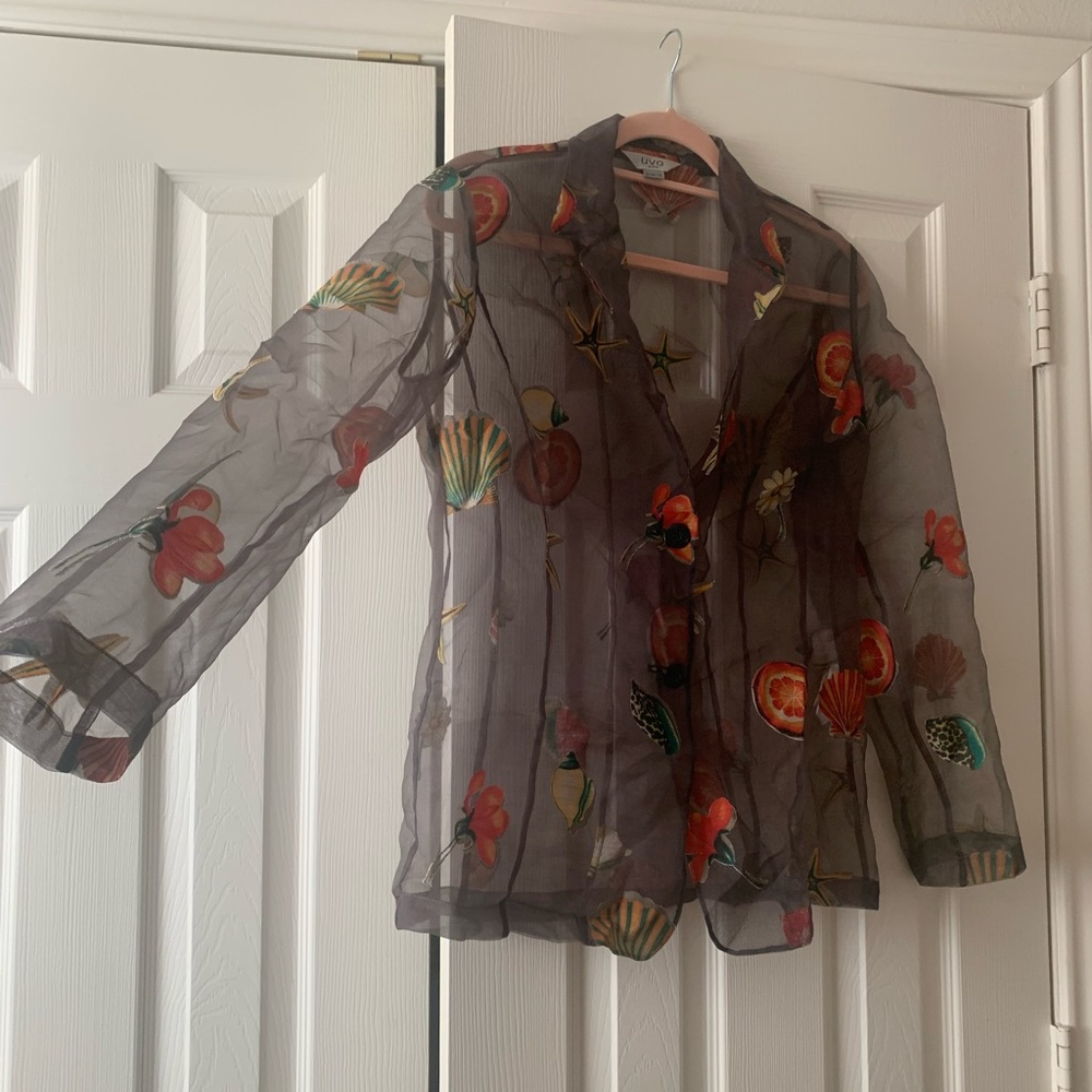 UVA Jindo Kitschy ocean print button up